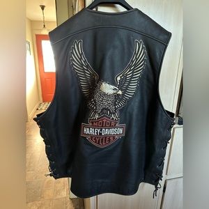 Vintage Leather Harley Davidson Vest